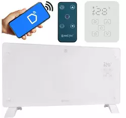 Скляний конвекційний обігрівач Maltec Eco Wi-Fi термостат білий 110637 Скляний конвекційний обігрівач Maltec Eco Wi-Fi термостат білий 110637